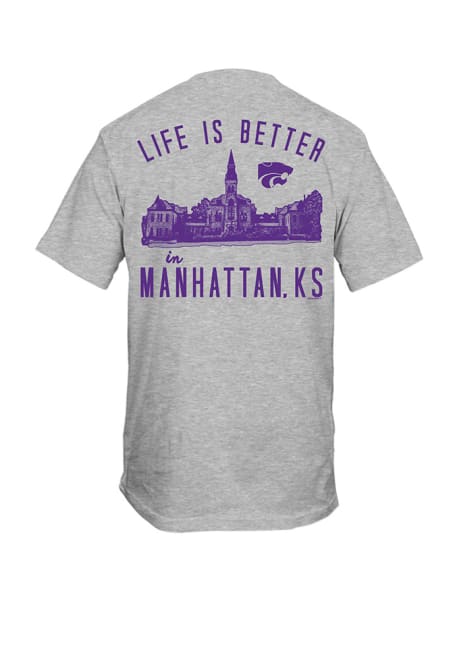 K-State Wildcats Life is Better in Manhattan Short Sleeve T Shirt - Grey