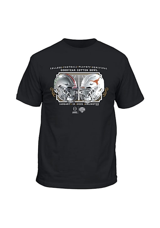 Texas Longhorns BLACK Football 2025 Cotton Bowl Bound Short Sleeve