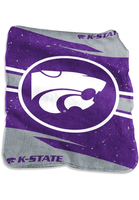 Purple K-State Wildcats Circle Raschel Blanket