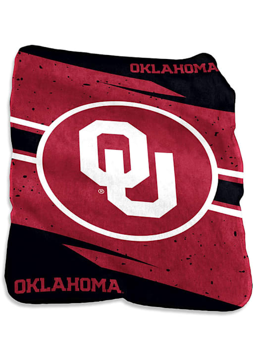 Oklahoma Sooners CRIMSON Circle Raschel Throw Blanket 10100024 - Main Image