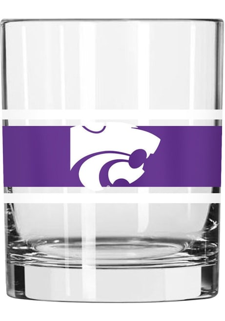 Purple K-State Wildcats 14oz Stripe Rock Glass