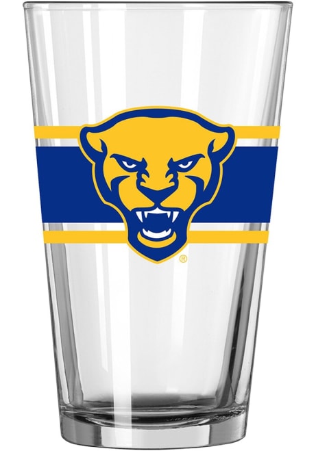 Gold Pitt Panthers 16oz Stripe Pint Glass