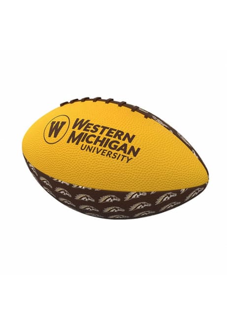 Brown Western Michigan Broncos Repeating Logo Mini Football