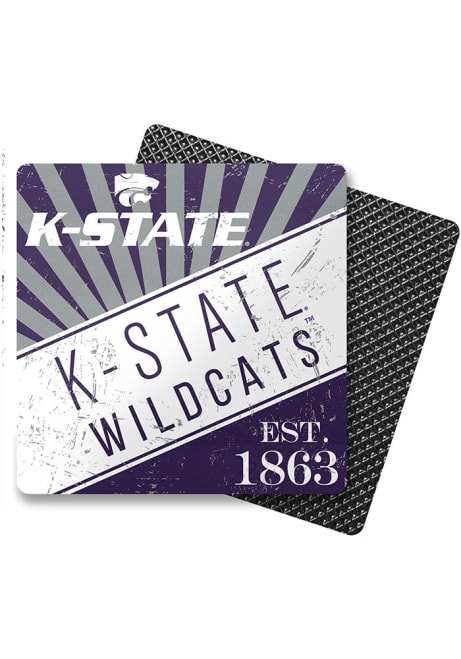 Red K-State Wildcats Burst Ceramic Coaster