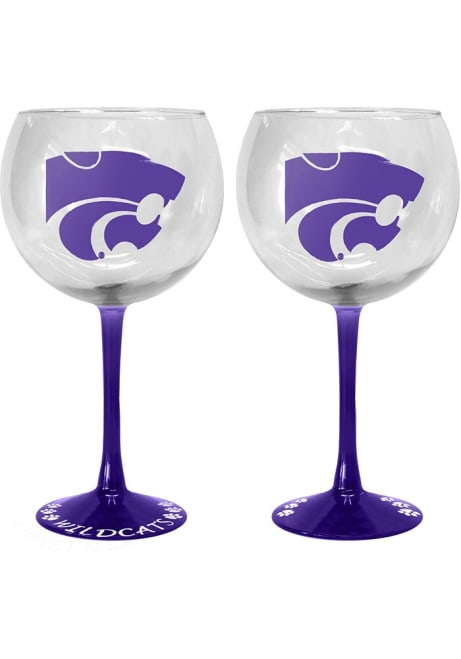 White K-State Wildcats 20oz Hand Crafted Balloon Wine Glass