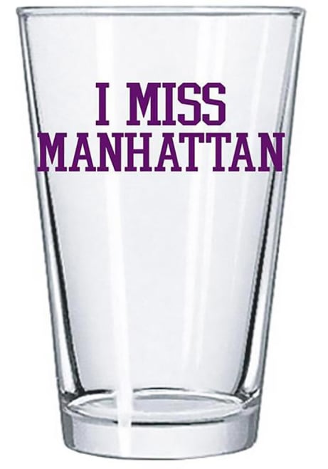 Purple K-State Wildcats I Miss Manhattan 16oz Pint Glass