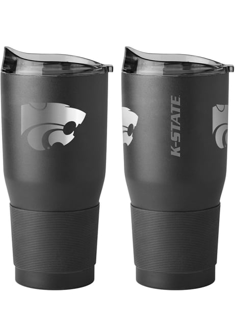 Black K-State Wildcats 30oz Black Powder Coat Stainless Steel Tumbler