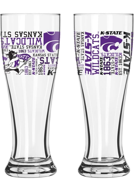 Purple K-State Wildcats 16oz Spirit Pilsner Glass