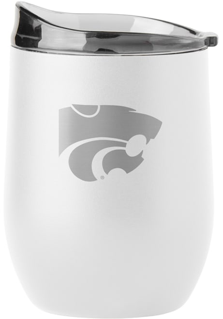 White K-State Wildcats 16 OZ White Powder Coat Curved Ultra Stainless Steel Stemless