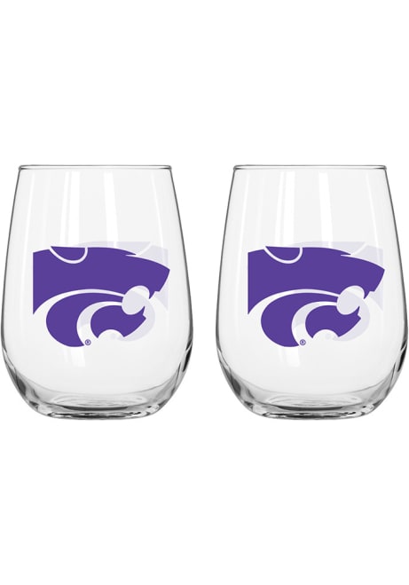 Purple K-State Wildcats 16OZ Stemless Wine Glass