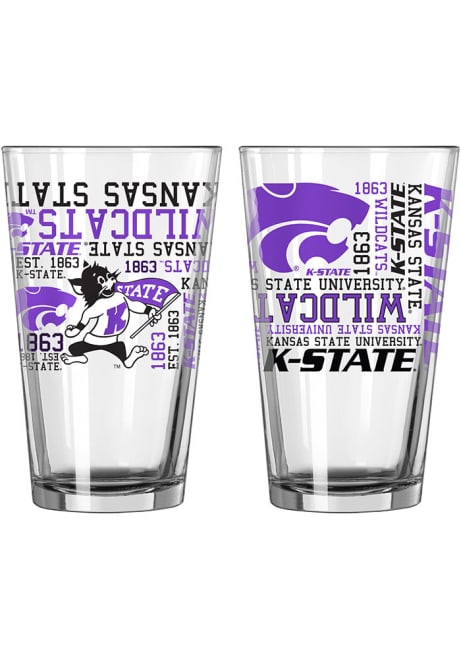 Purple K-State Wildcats 16OZ Spirit Pint Glass