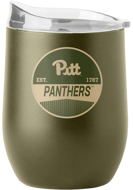 Olive Pitt Panthers 16OZ Powder Coat Stainless Steel Stemless