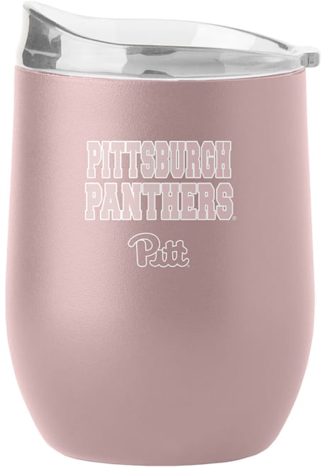 Pink Pitt Panthers 16OZ Powder Coat Stainless Steel Stemless