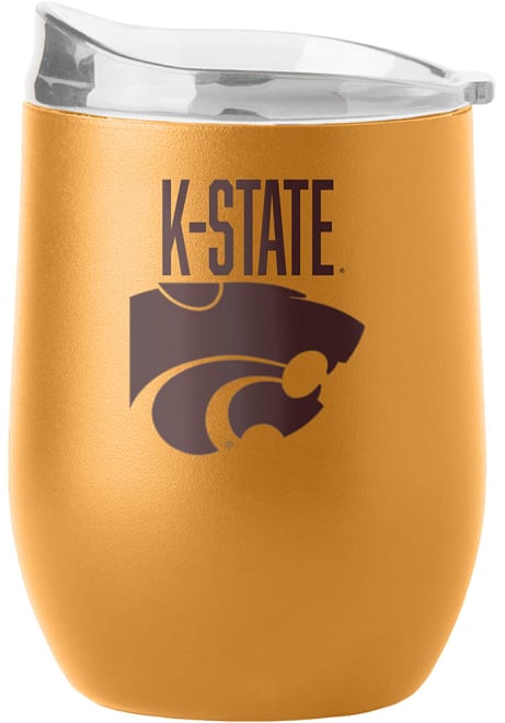 Brown K-State Wildcats 16OZ Powder Coat Stainless Steel Stemless