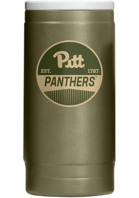 Olive Pitt Panthers 12OZ Slim Can Powder Coat Stainless Steel Coolie