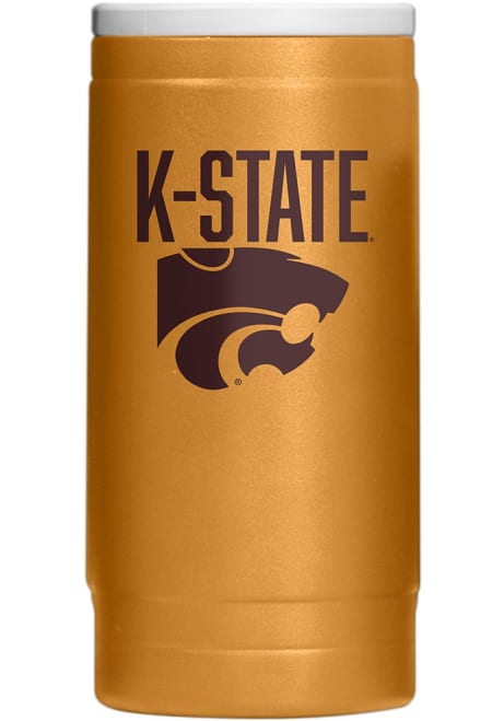 Brown K-State Wildcats 12OZ Slim Can Powder Coat Stainless Steel Coolie
