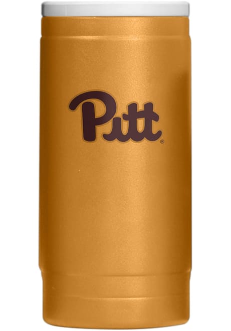 Brown Pitt Panthers 12OZ Slim Can Powder Coat Stainless Steel Coolie