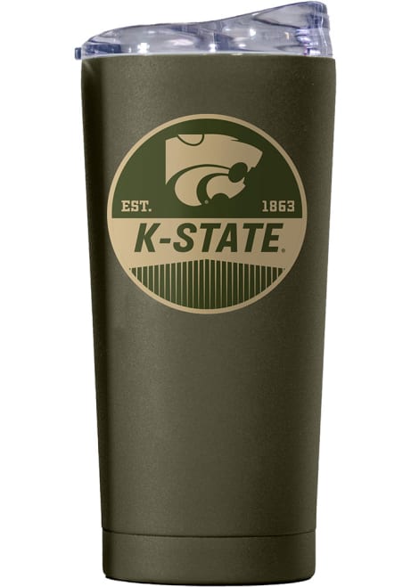 Olive K-State Wildcats 20OZ Powder Coat Stainless Steel Tumbler