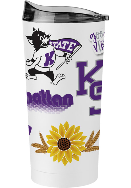 White K-State Wildcats 20oz Native Stainless Steel Tumbler