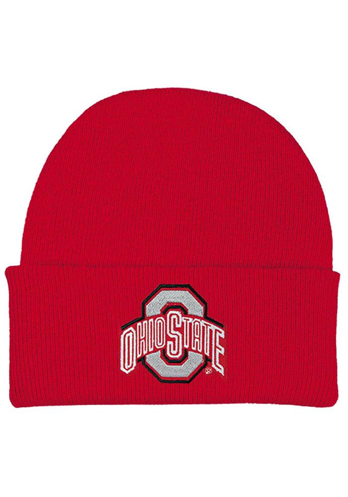 Infant Cuffed Ohio State Buckeyes Newborn Knit Hat Red