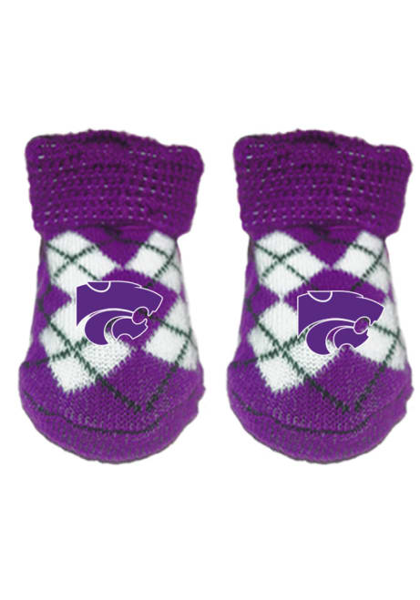 Argyle K-State Wildcats Baby Bootie Boxed Set