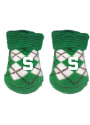 Michigan State Spartans Baby Argyle Bootie Boxed Set - Green