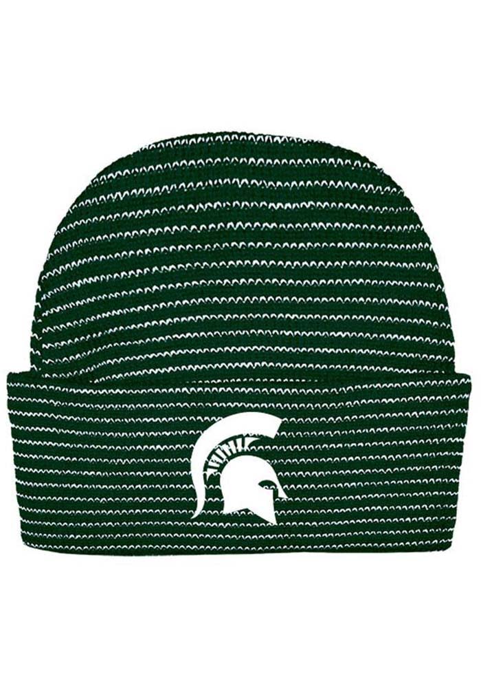 MSU Spartans Green Stripe Newborn Knit Hat