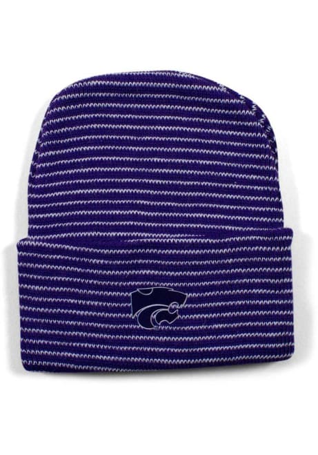 Striped K-State Wildcats Baby Knit Hat