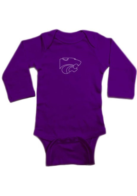 Baby Purple K-State Wildcats Logo Romper Long Sleeve One Piece