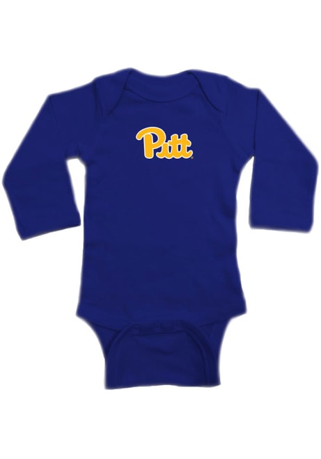 Baby Blue Pitt Panthers Primary Logo Long Sleeve One Piece
