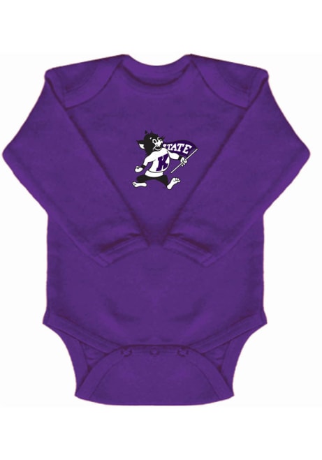Baby Purple K-State Wildcats Willie Wildcat Long Sleeve One Piece