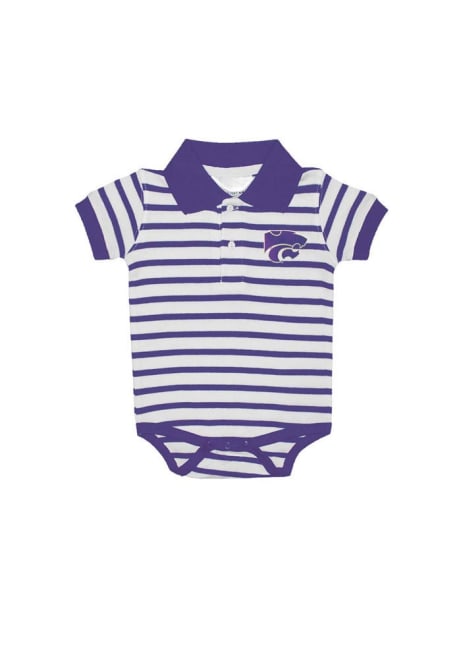 Baby Purple K-State Wildcats Stripe Short Sleeve One Piece Polo