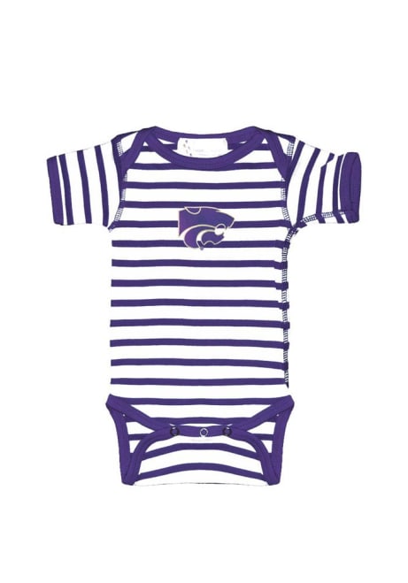 Baby Purple K-State Wildcats Stripe Short Sleeve One Piece