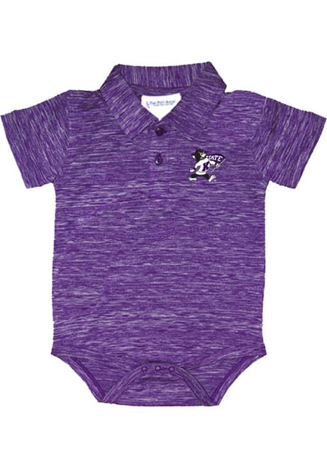 Baby Purple K-State Wildcats Space Dye Short Sleeve One Piece Polo