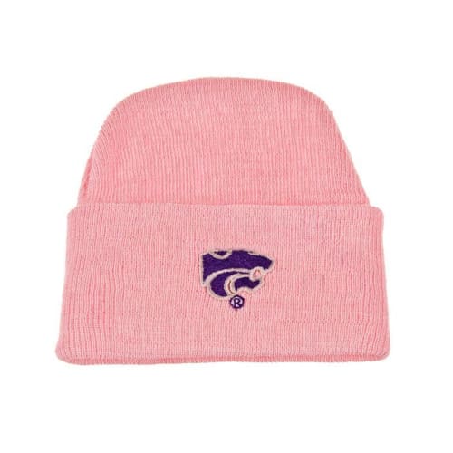 Cuffed K-State Wildcats Newborn Knit Hat - Pink