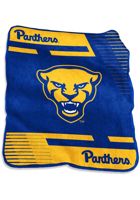 Gold Pitt Panthers Stripe Raschel Blanket