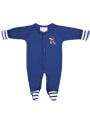 Kansas Jayhawks Baby Striped Footie Blue Striped Footie One Piece Pajamas