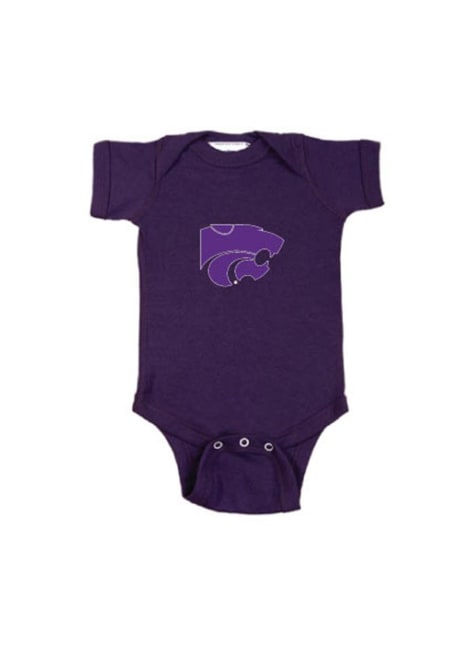 Baby Purple K-State Wildcats Embroidered Logo Short Sleeve One Piece