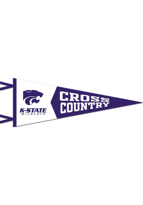 Purple K-State Wildcats 12X30 Cross Country Pennant