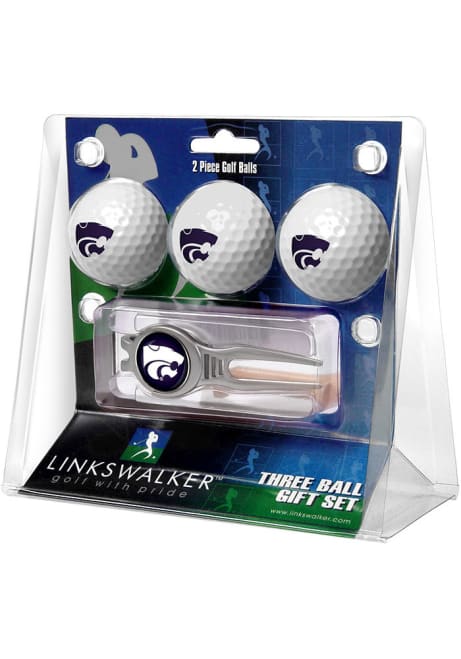 White K-State Wildcats Ball and Kool Divot Tool Golf Gift Set