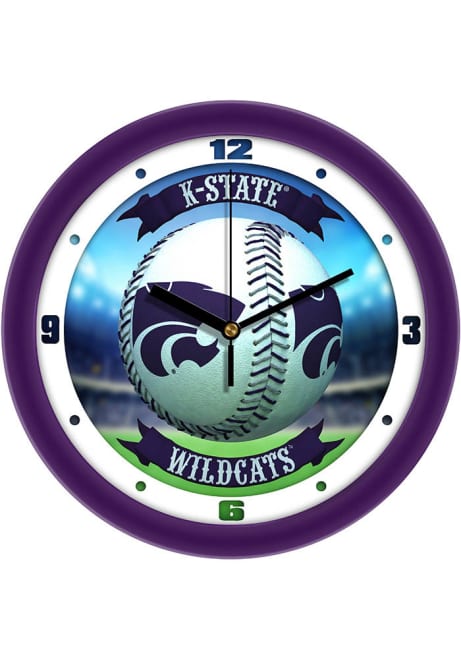 Purple K-State Wildcats 11.5 Home Run Wall Clock