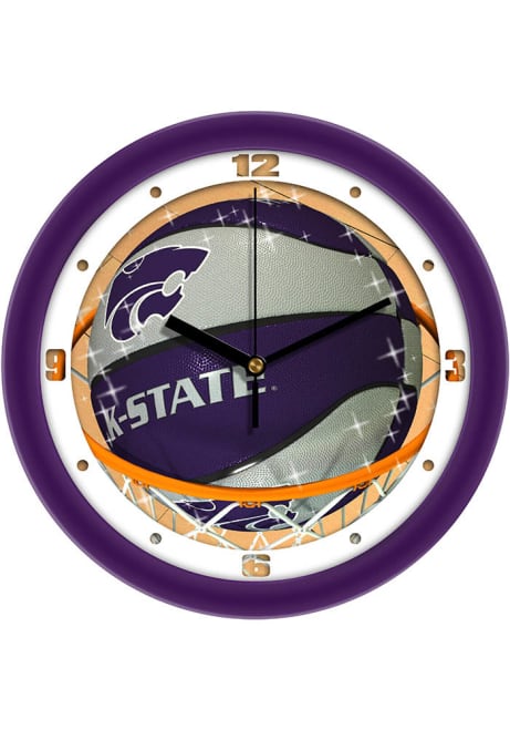 Purple K-State Wildcats 11.5 Slam Dunk Wall Clock