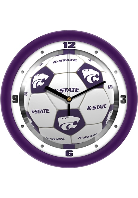 Purple K-State Wildcats 11.5 Soccer Ball Wall Clock