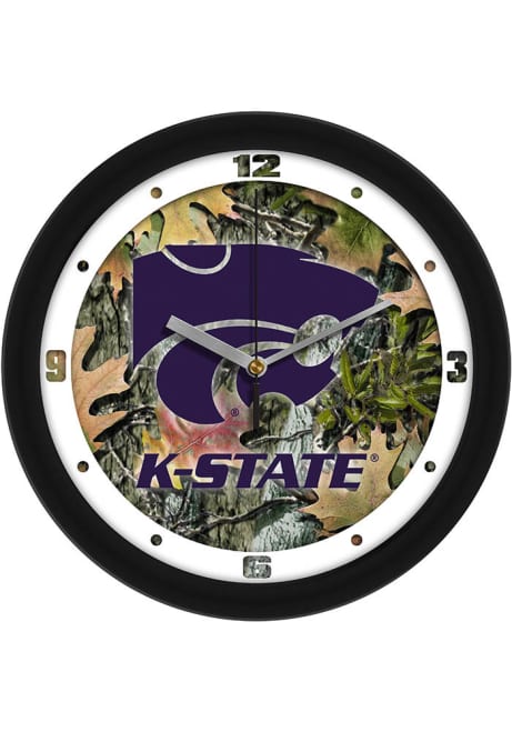 Purple K-State Wildcats 11.5 Camo Wall Clock