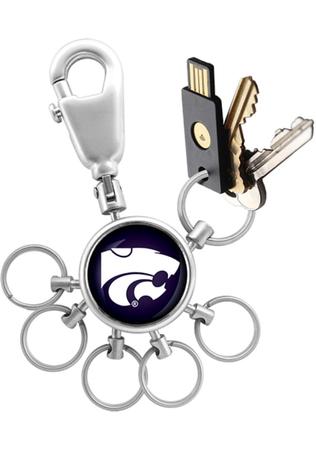 Silver K-State Wildcats 6 Ring Valet Keychain
