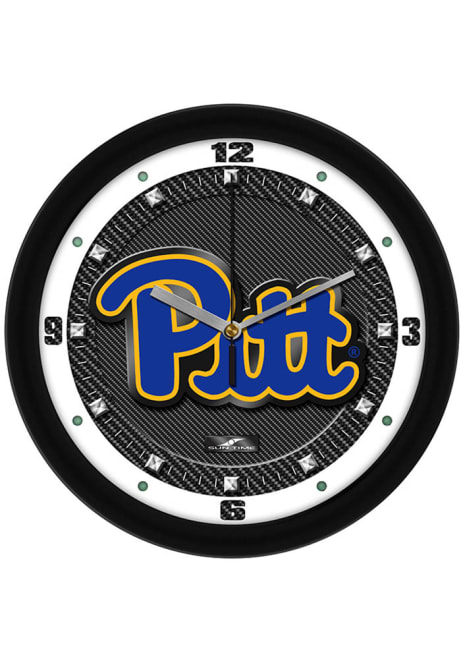 Black Pitt Panthers 11.5 Carbon Fiber Wall Clock