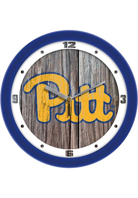 Blue Pitt Panthers 11.5 Weathered Wood Wall Clock
