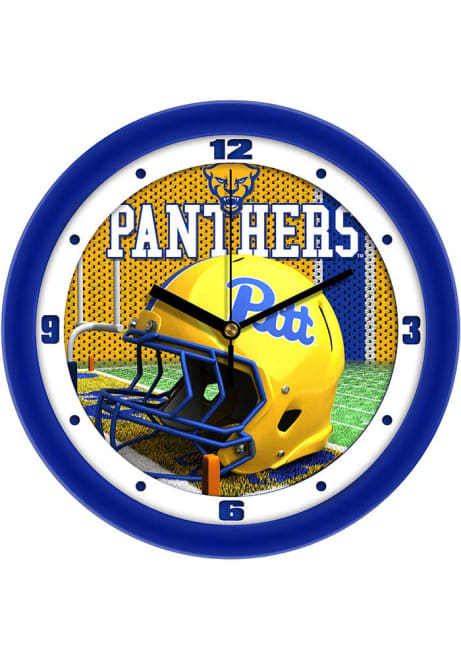 Blue Pitt Panthers 11.5 Football Helmet Wall Clock