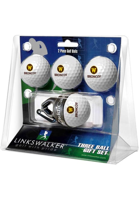 White Western Michigan Broncos Ball and CaddiCap Holder Golf Gift Set