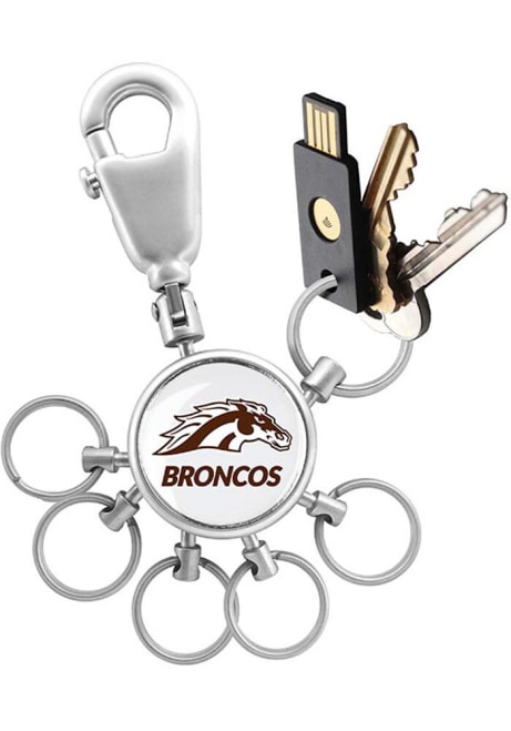 Silver Western Michigan Broncos 6 Ring Valet Keychain